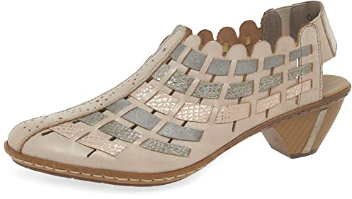 Rieker Antistress Womens Beige Slip On Heeled Shoe - Size 3.5 - Beige