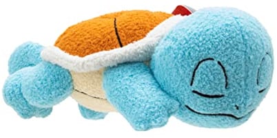 Pokémon Schiggy Schlafender Plüsch - 5 Zoll großes Premium-Plüschtier, Mehrfarbig