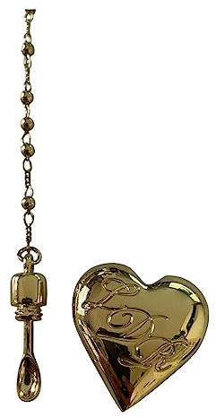LDR Lana Rey Serpent & Spoon Heart 50cm Rosary Gold Heart Pendant Necklace, Gold Plated Snake Logo Snuff Sniff Vintage Style