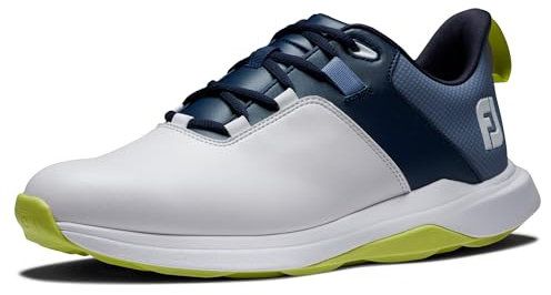 FootJoy Prolita, Zapatos de Golf Hombre, Blanco, Azul Marino, Lima, 45 EU