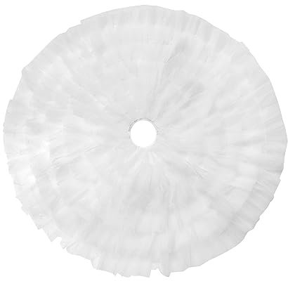 tinysiry Gonna per albero di Natale in tulle bianco decorazione per interni, 78/90 cm decorazione per interni a pieghe in tinta unita rotonda per decorazioni per albero di Natale Tappetino per feste M