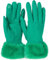 styleBREAKER Damen Unifarbene Touchscreen Stoff Handschuhe mit Kunstfell Besatz am Bund, warme Fingerhandschuhe Winter 09010028, Farbe:Grün