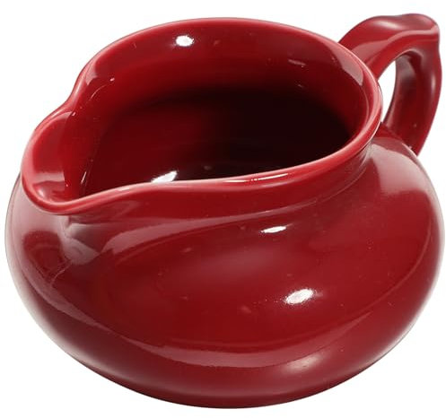 Operitacx Lattiera In Ceramica Con Manico Lattiera Piccola Brocca Per Il Latte Lattiera In Ceramica Brocca Per Lattiera Per Caffè Tè Latte Marmellata Salse (Rossa)