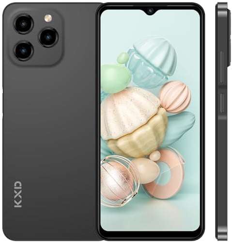 EL KXD A07 Teléfono Móvil Libres 8GB RAM+128GB ROM (TF 256GB),6,52” HD+ Smartphone Libre Android 12,13MP AI Cámara,4500mAh Batería, Moviles Barato 4G Dual SIM, Octa-Core/GPS/Tipo-C/Face ID-Negro