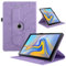 TEDTIKJT Tablets Funda Compatible con Samsung Galaxy Tab S4 10.5 2018 PU Cuero Carcasa Protectora 360 Giratoria Soporte Case SM-T830/T835 Carcasa Samsung Galaxy Tab S4, Violet Árboles