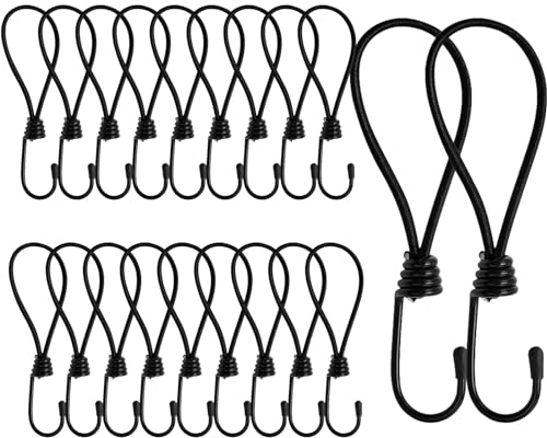 Hpamba Vielseitiger Gummispanner mit Haken Planenspanner Spanngummi mit Haken 20 Stück Expander mit Haken 15 cm Robuster Spanngurte für Planen, Netze, Banner, Expanderschlingen, Spannhaken