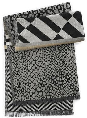CODELLO Damen Beidseitig tragbarer Jacquard-Schal mit gewebtem Mustermix