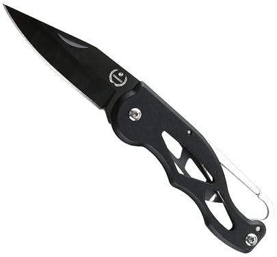 TINA&CO NAVAJA mini de bolsillo Plegable, Ergonómica y Portátil para todo tipo de actividades al Aire Libre, con Mosquetón de Seguridad y Grapa para el Cinturón para su transporte.