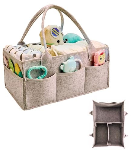 Organizador Pañales,Cesta Organizadora Bebe, Pañales Bolso Para Bebés, Correas para Pasear en Carrito Bebe, para Cambiar Toallitas Juguetes para la Ducha del Recién Nacido
