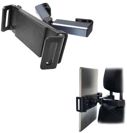 Soporte Tablet Reposacabezas Coche Con Brazo de Extensión Biaxial, Giratorio 360°, Compatible Con iPad Pro, Air, Mini, Switch y Otros Dispositivos de 4,7 a 12.9 Pulgadas