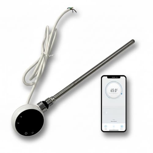 WiFi Electric Smart Heating Element Towel Rails & Radiators 300w White | LED touchscreen, Thermostat/Timer, Energy Efficient