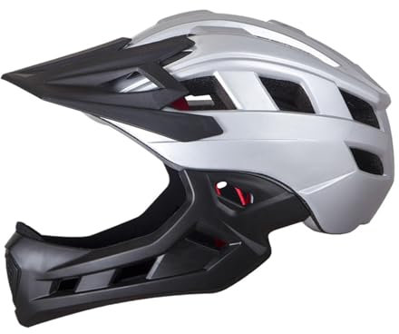 rockible Casco da Bici per Bambini, Casco da Ciclismo, Casco Integrale con Fodera Staccabile, Portatile, per Ragazzi e Ragazze, per Pattinaggio a rotelle BMX, Nero Argentato