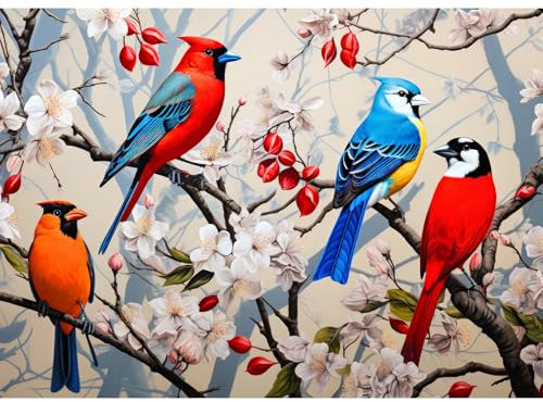 Jigsaw Puzzles for Adults 1000, Puzzles for Adults, Challenging Puzzles, Puzzle Game for The Whole for Women, Gifts for Men, Theme:Birds on Branch