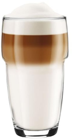 KONZEPT Wassergläser Set 6 teilig, Gläser stapelbar 300ml, Trinkgläser für Wasser, Saft, Eiskaffee und Coctails