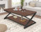 HSH Table basse rectangulaire moderne à 2 étages en noyer pour salon, table basse industrielle minimaliste en bois et métal, table basse rustique pour bureau à domicile, 99,1 cm