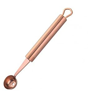 HJUGHPN Mestolo utile per melone, multiuso, rotondo, liscio, rotondo, per melone, gelato, frutta, scavare (oro rosa)