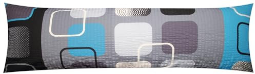 Seersucker Seitenschläferkissen Bezug 40x145cm - Modern, Karo, Kariert - 100% Baumwolle Kissenbezug, Kissenhülle, Bezug (EW-396/3)