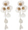 TOFBS Pendientes de Flores Negras con Cristales Brillantes Diseño Elegante y Largo Joyería para Mujer Accesorios de Moda Pendientes Colgantes de Alta Calidad