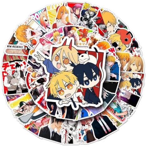 51Pcs/Pack Chainsaws Mans Anime Stickers Decorative Cartoon Stickers for Mobile Phone Cup Toy for Laptop Sticker Bomb Decal