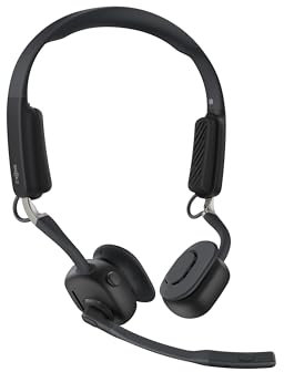 SHOKZ OpenMeet Bone Conduction Headset, Open-Ear Bluetooth Headphones with Dual Noise Cancelling Mic, Wireless Earphones for Work, Call, Meeting, Bluetooth 5.4, 15Hrs Battery Life, Quick Charge