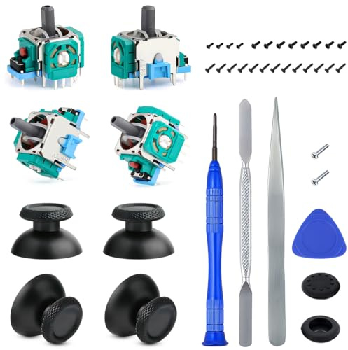 Graplan 4 Stück Joysticks, Ersatz für PS5-Controller, Hall Effekt Sticks Kompatibel mit Play Station 5 PS5 Kontroller 3D Analog Sensor, Reparatur Werkzeuge Kit für PS5 Controller