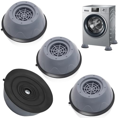 4 Piezas Soporte Lavadora, Universal Patas Lavadora Antivibracion, Soporte para lavadora Antivibracion de Goma, Patas Antivibracion Lavadora para Lavadoras y Secadoras (Ampliado)