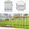 Thealyn Metal Garden Fence, 81cm H x 60cm W - 32″ H x 24″ W (4 Panels + 1 Gate) Rustproof Iron Animal Barrier for Dog Proof Outdoor Landscape Border Fencing, Modern Design & Easy Installation