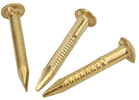 100 pièces de punaises en laiton, clous à tête ronde en laiton doré, clous à tête ronde en laiton massif, mini modèle de clous pour meubles vintage, accessoires de quincaillerie (10 mm de longueur)