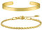 AWARDSEN Mens Bracelets, 2 Pcs Gold Bracelet for Men 18K Gold Cuff Bangle Cuban Snake Rope Chain 18+5 CM Men's Jewellery for Men Wonmen Friends Lover Gifts