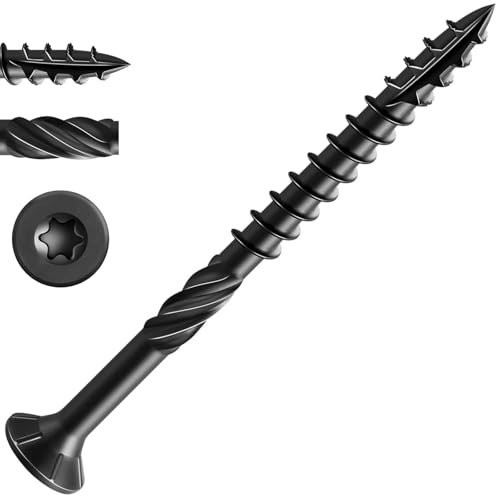 50 Stück Holzschrauben Torx 4,2 x 50 mm, Spanplattenschrauben Schwarz, Terrassenschrauben, Holzbauschrauben, Senkkopfschrauben, Universalschrauben für Dachkonstruktionen
