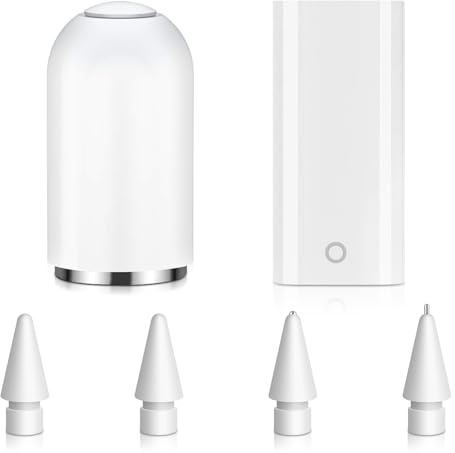 APKLVSR Adapter für Apple Pencil 1. Generation mit USB-C, Kompatibel mit iPad 10. Gen 2022, Bluetooth-Pairing & Laden, inkl. Ersatz-Pen-Kappe und 4-teiligem Ersatz-Pen-Spitzen-Set