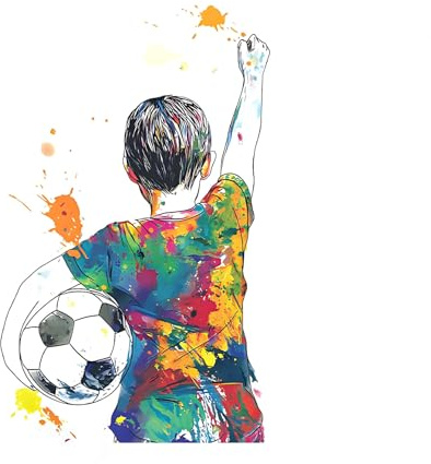 JOVYTH Adesivo Murale Calcio per Cameretta Ragazzo – Sticker da Parete Sportivo con Porta, Decorazione Calcio per Bambini, Wall Sticker Rimovibile (40CM*60CM)