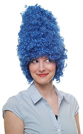 WIG ME UP - 8648-C3 Fasching Karneval Halloween Perücke Beehive Wig Turmperücke Barock Drag Queen Blau