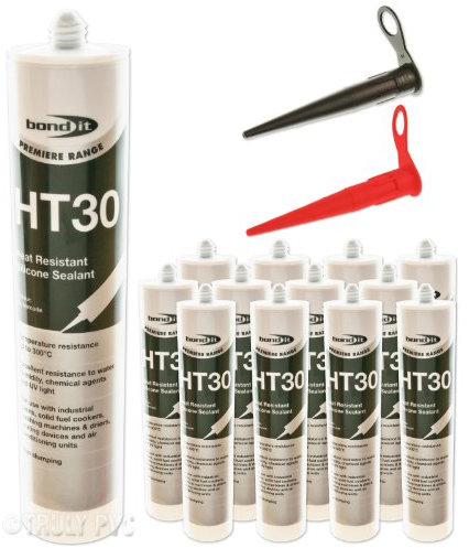 12 x Bond-It HT30 Black High Temperature Silicone Sealant - EU3 310ml Cartridge