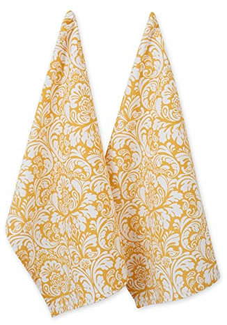 DII Damastdruck, 45,7 x 45,7 cm, senffarben, 2