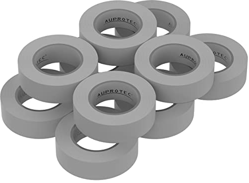 AUPROTEC 10 rouleaux VDE Ruban Isolant Électrique Bande Isolatrice PVC 15mm x 10 DIN EN 60454-3-1 couleur: gris