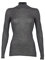 Dilling Rippshirt für Damen mit Stehkragen aus 100% Bio-Merinowolle Dunkelgrau meliert 40