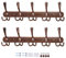 Dseap Garderobenleiste - Schwerlast Garderobenhaken Mit 5 Dreifachhaken, Edelstahl Wandgarderobe, Kleiderhaken Wand, Hakenleiste Garderobe für Mantel Hut Handtuch Handtasche, Antikes Kupfer, 2 Stück