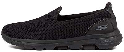 Skechers Go Walk 5, Zapatillas sin Cordones Mujer, Black Textile Trim, 37 EU
