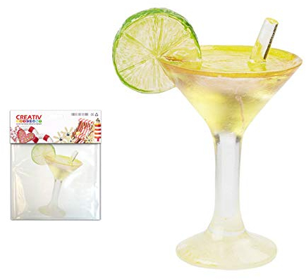 CREATIV DISCOUNT Miniatur- Cocktailglas mit Deko, 4cm