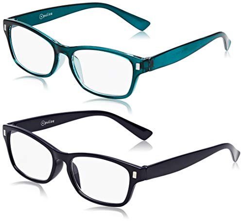The Reading Glasses Company Gafas De Lectura Azul Oscuro Aguamarina Lectores Valor Pack 2 Hombres Mujeres Rr77-3Q +2,50 2 Unidades 58 g
