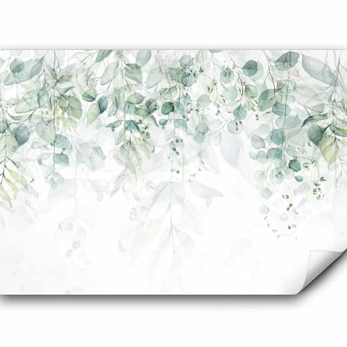 murando - Fototapete selbstklebend grüne Blätter, 294x210 cm, Schlafzimmer | Selbstklebend ohne Kleister, Full HD Druck, ideal fürs Wohn- oder Schlafzimmer, schnelle Montage, lichtbeständig, geruchsfrei