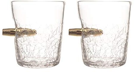 Bar Amigos Lot de 2 verres à liqueur fantaisie - 300 ml - Lot de 2 verres à shot dans le verre pour dégustation de scotch, bourbon, whisky, brandy
