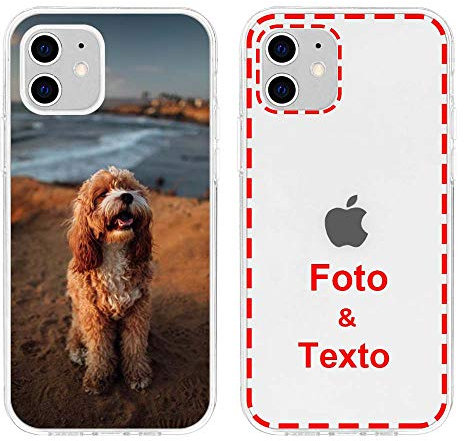 MXCUSTOM Funda Personalizada para Apple iPhone 12 Mini, Carcasa Personalizado Telefono movil Transparente Blando TPU con Foto Imagen Texto Disena (FXT-CR-P1)