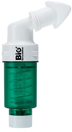 Bigbreathe IMT Low (verde) | Entrenador muscular inspiratorio para usuarios primerizos, dispositivo de ejercicio de respiración, resistencia ajustable