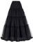 Linghe 50er Langer Petticoat gekräuselte Krinoline Vintage Hochzeit Braut Petticoat für Brautkleider Unterrock Rockabilly Tutu Rock (Schwarz, XL)