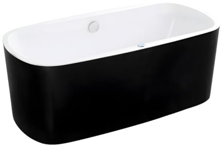 Vente-unique-Baignoire balnéo à leds SIRGAO - 1 place - 155L - 150 * 75cm - Noire