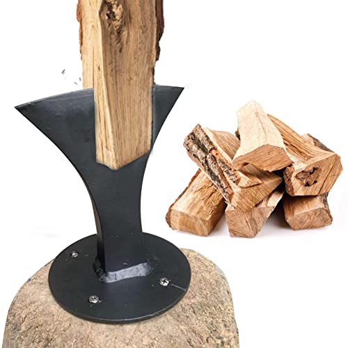 Holzspalter Keil, strapazierfähig, klein, Brennholz, Anzündholz, Spalter aus Gusseisen, manueller Holzspalter für kleine Kamin-Feuerstellen (schwarz)