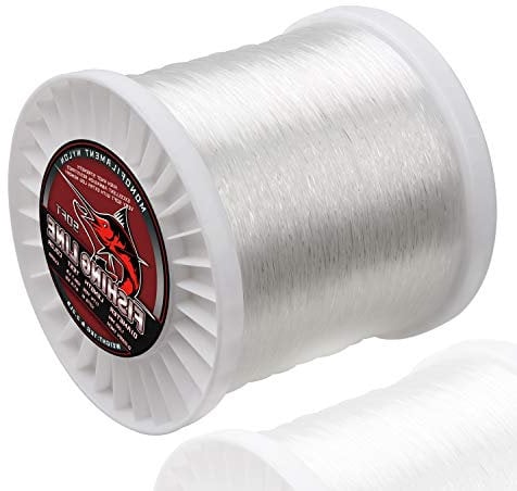 Monofile Angelschnur, große Spielspule, Mono-Angelschnur, stark, abriebfest, Nylon-Vorfachschnur, unterer Speicher, blau, transparent, Angelschnur für Salzwasser, Süßwasser, 10,5 kg, 2800 m