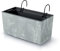 R.G. Blumenkasten Blumentopf Balkonkasten mit Aufhängung Geländerkasten Pflanzkasten Beton Optik Urbi Effect Pflanzeinsatz und Halterungen (400 Beton)